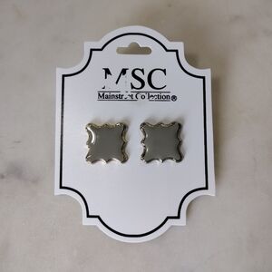 Enamel Gold Plated Quatrefoil Earrings By Mainstreet Collection